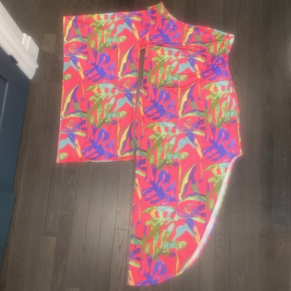 Multicolour One Shoulder Tropical Print Maxi Dress Size XXL - Picture 4 of 14